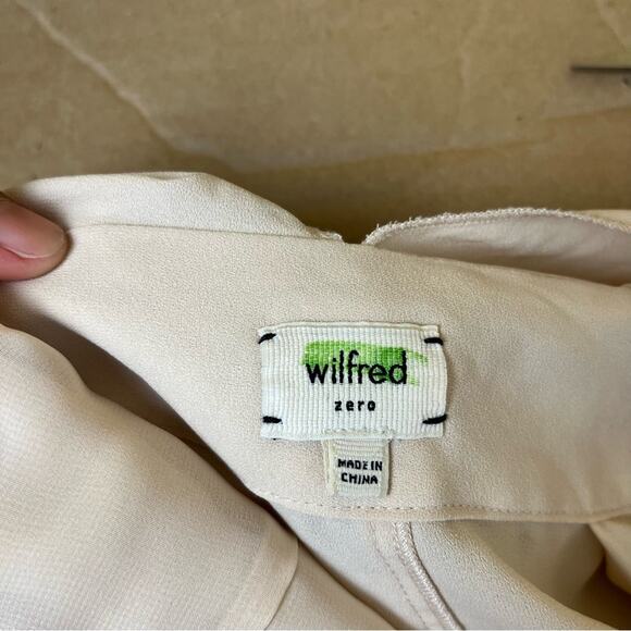 Aritzia Wilfred Tan Sleeveless Faux Wrap Dress - Picture 8 of 9